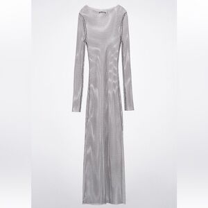 Zara rhinestone mesh dress